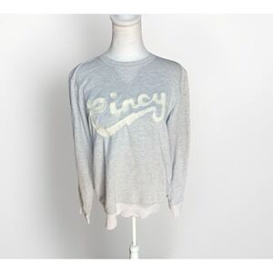 Homage Crew Gray White Embroidered Sweater Cincy Size M Unisex Pullover Crewneck